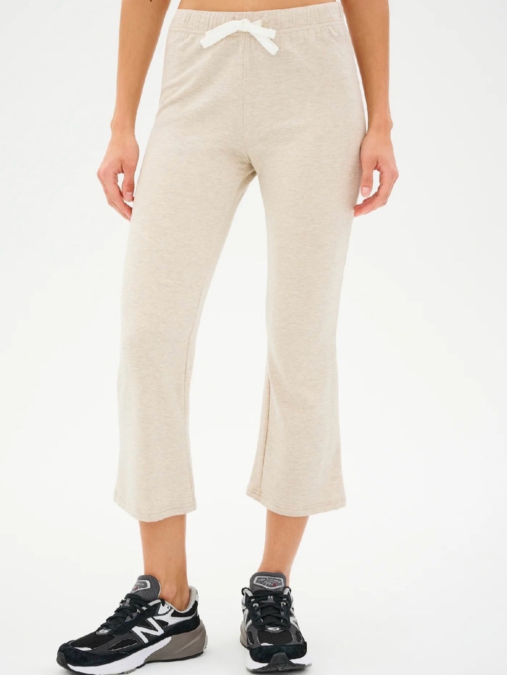 Splits59 Beige Crop Lounge Pants with Drawstring